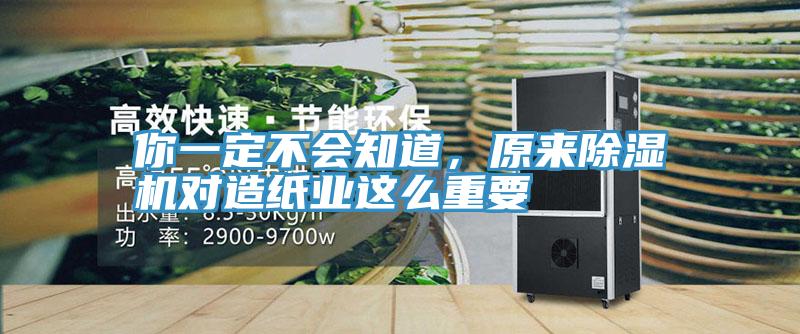 你一定不會知道，原來除濕機對造紙業(yè)這么重要