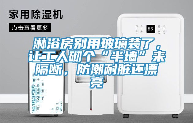淋浴房別用玻璃裝了，讓工人砌個“半墻”來隔斷，防潮耐臟還漂亮