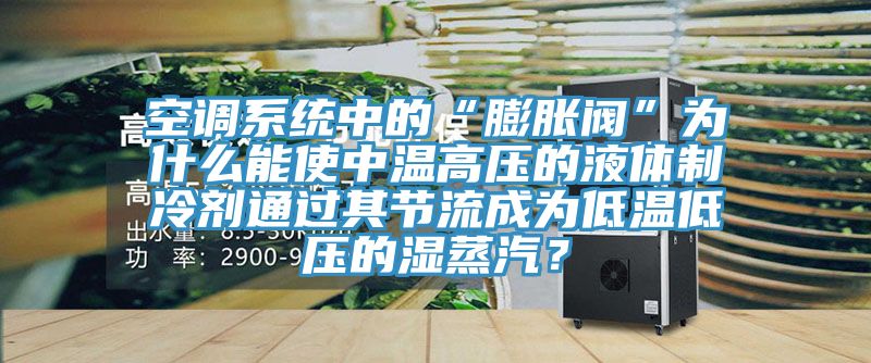 空調(diào)系統(tǒng)中的“膨脹閥”為什么能使中溫高壓的液體制冷劑通過其節(jié)流成為低溫低壓的濕蒸汽？