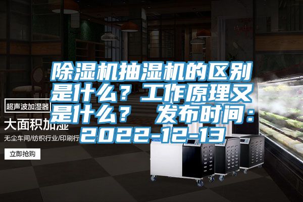 除濕機(jī)抽濕機(jī)的區(qū)別是什么？工作原理又是什么？ 發(fā)布時(shí)間：2022-12-13